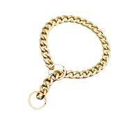 DECOMELODY Collar Dorado para Perros Cadena Metálica de 35 CM, Accesorio Decorativo para Mascotas en Paseos de Verano, Talla S para Perros Cuello hasta 30 CM