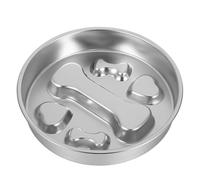 DECOMELODY Comedero Lento para Perros Pequeño y Gatos, Cuenco Metálico de Acero Inoxidable Antideslizante Plato para Lamer, Tazón de Alimentación Lenta Adecuado para Hábitos Saludables