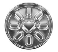 DECOMELODY Comedero Lento para Perros Pequeño y Gatos, Cuenco Metálico de Acero Inoxidable Base Antideslizante, Plato Redondo en Forma de Corazón para Alimentación Saludable y Cuidado Bucal