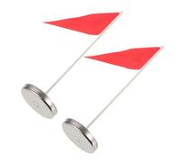 DECOMELODY Copa de Práctica de Golf con Bandera 10 CM Acero Inoxidable 2 Unidades para Putting Green Entrenamiento Interiores y Exteriores Accesorios Portátiles para Golfistas