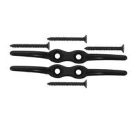 DECOMELODY Cornamusa de Acero Inoxidable para Barco con Estructura Doble de Cuerno, Diseño Negro Elegante, Incluye Tornillos, Adecuado para Muelle y Estabilidad Náutica, Paquete de 2 Piezas