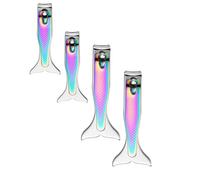 DECOMELODY Cortaúñas de Acero Inoxidable 4 Piezas con Lima Kit de Manicura Profesional Grande y Pequeño Herramienta Portátil para Cuidado de Uñas en Hogar y Salón