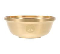 DECOMELODY Cuenco de Latón Decorativo para Cuenco de Tesoro Budista con Acabado Antiguo para Ofrendas Templos y Decoración Espiritual Hogar