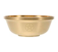 DECOMELODY Cuenco Decorativo de Latón para Ofrendas Antiguo Acabado Cuenco Ritual de Prosperidad para Altar y Decoración del Hogar Resistente al Deslustre Símbolo de Devoción y Riqueza