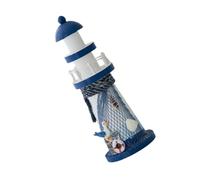 DECOMELODY de Faro de Madera Decoración Náutica Mediterránea para Mesa con Diseño Costero Elegante y de Guía y Seguridad para Hogar y Jardín