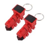 DECOMELODY de luz LED Colgante de con luz LED iluminar de Tren de Sonido Train Keychain baratijas de Tren Encanto Metal Rojo
