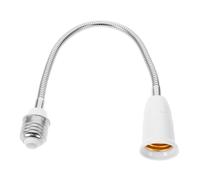 DECOMELODY de Portalámparas Instalación Fácil Extensor E27 Tubo Flexible y Base de Plástico y Metal y Posicionamiento Flexible para Bombillas LED Cortas y Largas
