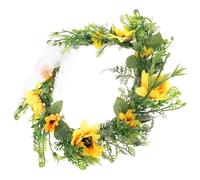 DECOMELODY Decoración Floral de Simulación de Girasol Guirnalda Cabello de Novia Adorno Pelo de Boda para Ceremonia de Matrimonio