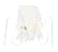 DECOMELODY Diadema de Encaje Estilo Lolita para Mujer, Ligera y Cómoda, Banda el Cabello en Color Marfil Adecuada para Fiestas y Carnaval