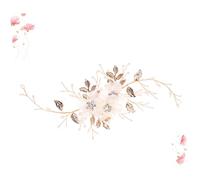 DECOMELODY Diadema de Flores Perlas y Cristales para Bodas Tocado Nupcial Elegante y Ligero Accesorio de Cabello para Mujeres Fiestas y Celebraciones