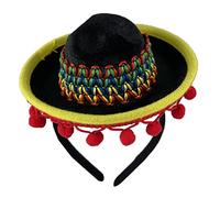 DECOMELODY Diadema De Sombrero Mexicano Fiesta 1 Unidad Tamaño Ajustable Accesorios De Fiesta Para Niños y Adultos Decoración Cinco De Mayo