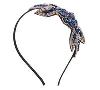 DECOMELODY Diadema Vintage de Beads Azul para Boda y Fiesta Tocado de Pelo Artesanal Accesorio Ligero para Novia y Diseño Creativo y Firme para Rendimiento