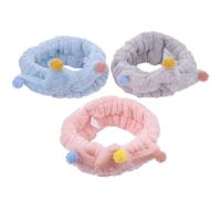 DECOMELODY Diademas Elásticas de Vellón Coral para Mujer 3 Piezas Suaves y Cómodas para Maquillaje Lavado Facial y Spa Accesorios Cabello Bandas para Yoga y Cuidado Piel Color Aleatorio