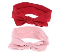 DECOMELODY Diademas Lazo Para Ñiño y Niña Diademas Infantiles Elásticas Lazos Grandes Para Niñas Conjunto De 2 Piezas Rosa y Rojo Accesorio Cabello Infantil Diseño Cómodo y Seguro Para Recién Nacidos