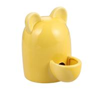 DECOMELODY Dispensador Automático De Agua para Mascotas Cuenco De Cerámica con Orejas De Gato Bebedero Pequeño para Conejos Hamsters y Gatos Suministro Autónomo para Jaulas Amarillo