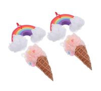 DECOMELODY Esponja de Ducha Exfoliante Corporal 4 Unidades Forma de Helado Colores Surtidos Esponja de Malla para Baño Infantil y Adulto Drenaje Rápido y Limpieza Profunda