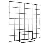 DECOMELODY Estante de Rejilla Metálica 35x35 Cm Base Negra Pequeña para Exhibición de Fotos, Joyas y Arte, Panel Colgante de Alambre para Decoración y Minoristas en Escritorio y Ferias