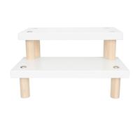 DECOMELODY Estantería de Madera para Escritorio Estante de Exhibición Forma de Escalera Soporte para Figuras y Muñecos Organizador Multifuncional para Decoración y Almacenaje