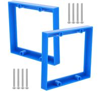 DECOMELODY Extensor de Caja de Enchufe Eléctrico Mediano Azul 4 Tomas y Montaje Tornillos, Set de 2 Unidades para Oficina y Hogar, Extensión Doble Banda para Enchufes Múltiples