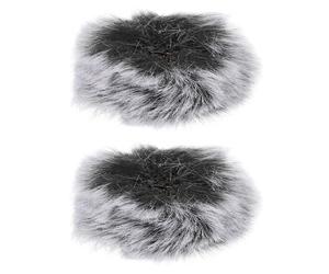 DECOMELODY Fundas de Felpa Antiviento para Micrófono Lavalier, Color Gris Negro, 2 Piezas, Cubierta Protectora Antisalpicaduras para Uso en Grabación y Conferencias