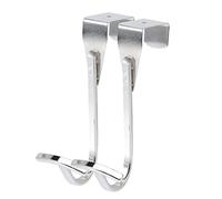 DECOMELODY Gancho Metálico para Puerta sin Perforaciones, Gancho Organizador para Toallas y Ropa, Acabado Cromado, Diseño Nórdico Sencillo, Resistente, para Baño y Cocina, Pack de 2 Unidades