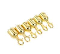 DECOMELODY Ganchos para Cuerda de Poste de Control de Multitudes 6 Pcs Dorados Resistentes para Barreras de Seguridad Accesorios para Organización de Eventos Exterior