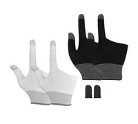DECOMELODY Guantes para Juegos Móviles Pantalla Táctil y Punta de Grafeno, Ultrafinos y Transpirables, Pack de 3 Pares (Negro, y Protector), Antisudor y Alta Sensibilidad para Móvil y