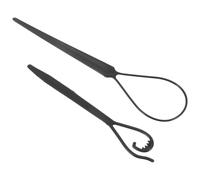 DECOMELODY Herramientas para Peinar el Cabello Lazo 2 Piezas Accesorios Acrílicos Negros para Trenzar y Pasar el Cabello Kit para Peinados Femeninos Versátil y Portátil