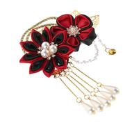 DECOMELODY Horquilla con Flor y Borla Estilo Chino Vintage Pasador Elegante para Mujer Accesorio Cómodo para Cabello Compatible con Hanfu y Vestidos Modernos para Fiestas y Uso Diario