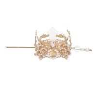 DECOMELODY Horquilla Diseño de Grulla Tradicional de Aleación Dorada China Cómoda y Versátil Estilo Antiguo Refinado para Uso Diario y Actuaciones para Mujeres