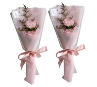 DECOMELODY Jabones de Rosa Eternos para San Valentín y Graduación 2 Piezas en Rosa Flores de Jabón Delicadas y Decorativas para Hogar Cumpleaños y Regalos Románticos