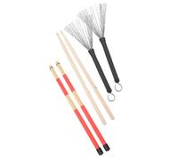DECOMELODY Juego de Baquetas 5a para Batería con 19 Escobillas de Alambre, Palos para Percusión en Madera, Kit Profesional para Batería Jazz y Práctica Musical