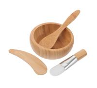 DECOMELODY Juego De Bol Para Mascarillas Faciales y Brocha, 4 Piezas, Tamaño Mediano, De Madera, Para Hacer Mascarillas Caseras, Cuidado Facial Mujer, Uso En Salón y Viaje