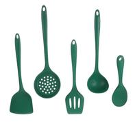 DECOMELODY Juego de Utensilios de Cocina de Silicona 5 Piezas Espátulas y Cucharas Resistentes al Calor Apto para Cocina Familiar y Antiadherente Color Rojo Material Seguro y Ergonómico