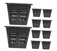 DECOMELODY Kit de 10 Macetas de Malla para Cultivo Hidropónico, Cestas de Abs Resistentes para Plantas y Verduras en Terrazas y Invernaderos