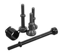 DECOMELODY Kit de 5 Cinceles Neumáticos para Martillo de Aire Accesorios Cabezal Plano y Curvo Resortes de Acero de Retención Juego de Brocas para Mantenimiento y Demolición