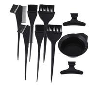 DECOMELODY Kit de Tinte Cabello Fácil de Limpiar de 9 Piezas Pinceles, Cuenco y Pinzas de Plástico Negro y Superficie Lisa Coloración para Uso Profesional