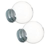 DECOMELODY Kit para Hacer Globos de Nieve Transparentes de 2 Piezas Cúpulas de Cristal de 100 MM con Base y Tapa Recipientes para Manualidades y Decoraciones Navideñas