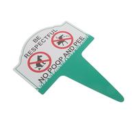 DECOMELODY Letrero Metálico de Jardín Estaca 34,5x24,5 Cm para Patio y Césped, Señal Doble Cara Prohibido Defecar para Perro, Resistente Aluminio, Aviso Exterior para Áreas Verdes