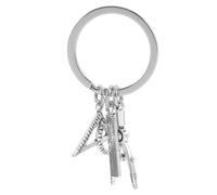 DECOMELODY Llavero de Aleación para Colgante con Compás y Regla Accesorio Decorativo Práctico para Llaves Mochila o Bolso Diseño Compacto y Ligero para Uso Diario