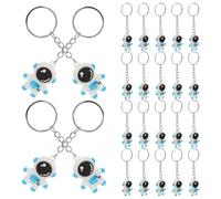 DECOMELODY Llaveros de Astronauta Mini de Pvc , Tamaño Pequeño 3.8 Cm, Color Azul, Pack de 24 Piezas para Regalos de Fiesta, Decoraciones Espaciales y Accesorios para Mochilas y Bolsos