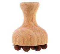 DECOMELODY Masajeador Corporal de Madera con Perlas Herramienta Manual Terapéutica para Meridianas Masajeador de Presión para Cuello Espalda y Abdomen Relajante y Suave con Material Natural