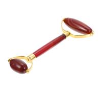 DECOMELODY Masajeador Facial De Doble De Ágata Roja Herramienta De Masaje Para Uso Doméstico 1 Unidad Tamaño Compacto Relajante y Suave Para Pieles Sensibles