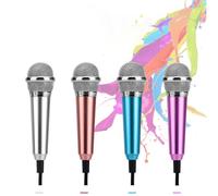 DECOMELODY Micrófonos Móviles para Teléfono Celular, Mini Micrófono de Metal Plateado, Compacto y Ligero, Pack de 2 para Grabación de Canciones y Comunicación por Webcam Varios estilos