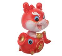 DECOMELODY Mini Figura Dragón para Coche Decorativa Mascota de Tablero Roja Adorno Interior Original para Año del Dragón Regalo de Año