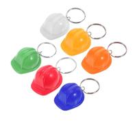 DECOMELODY Mini Llavero Casco de Construcción Pequeño, Set 6 Colores Surtidos, Accesorio Portátil para Fiestas Temáticas Infantiles, Recuerdo Creativo para Fans Ingeniería