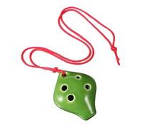 DECOMELODY Mini Ocarina Cerámica Portátil para Principiantes con Cordón y Cancionero Instrumento Musical Compacto para Practicar y Colgante Decorativo