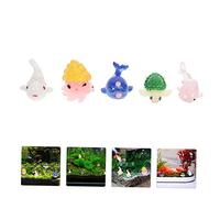 DECOMELODY Miniaturas de Vida Marina para Decoración de Peceras Adornos Simulados Resistentes al Agua para Paisajismo Acuático Incluye Rosa y Tortuga