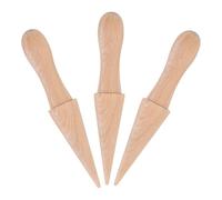 DECOMELODY Molde Cónico para Conos de Helado 3 Piezas de Madera de Haya Alimentaria, Rodillo Multiusos para Repostería y Postres, Herramienta Antiadherente Adecuado para Hornear en Casa