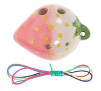 DECOMELODY Ocarina para Principiantes con Diseño Portátil y Duradero Cerámica con Forma de Fresa Instrumento Musical para Amantes Música